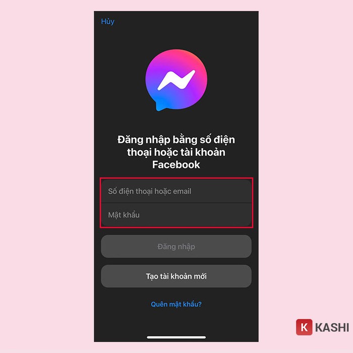 Đăng nhập tài khoản.