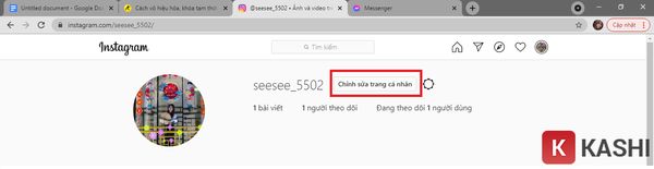 Chọn Chỉnh sửa trang cá nhân