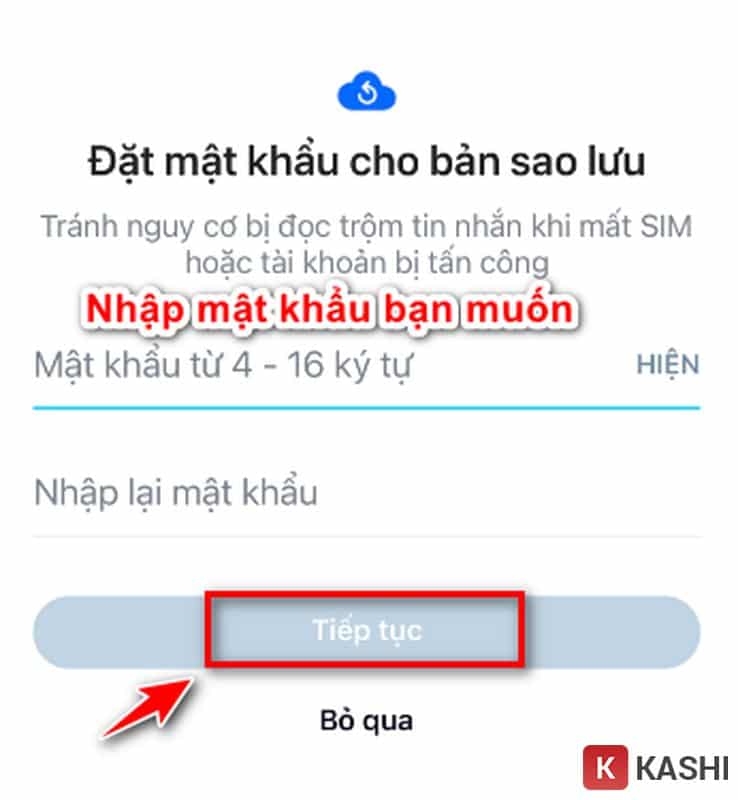 Mật khẩu sao lưu