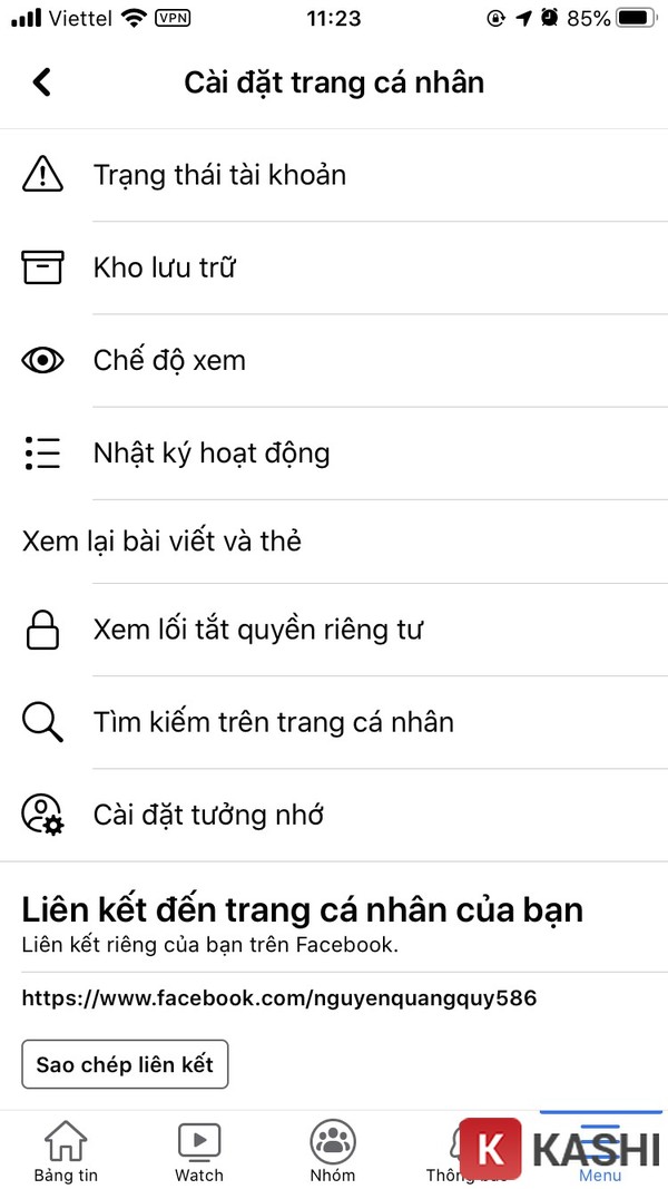 Chọn Nhật ký hoạt động