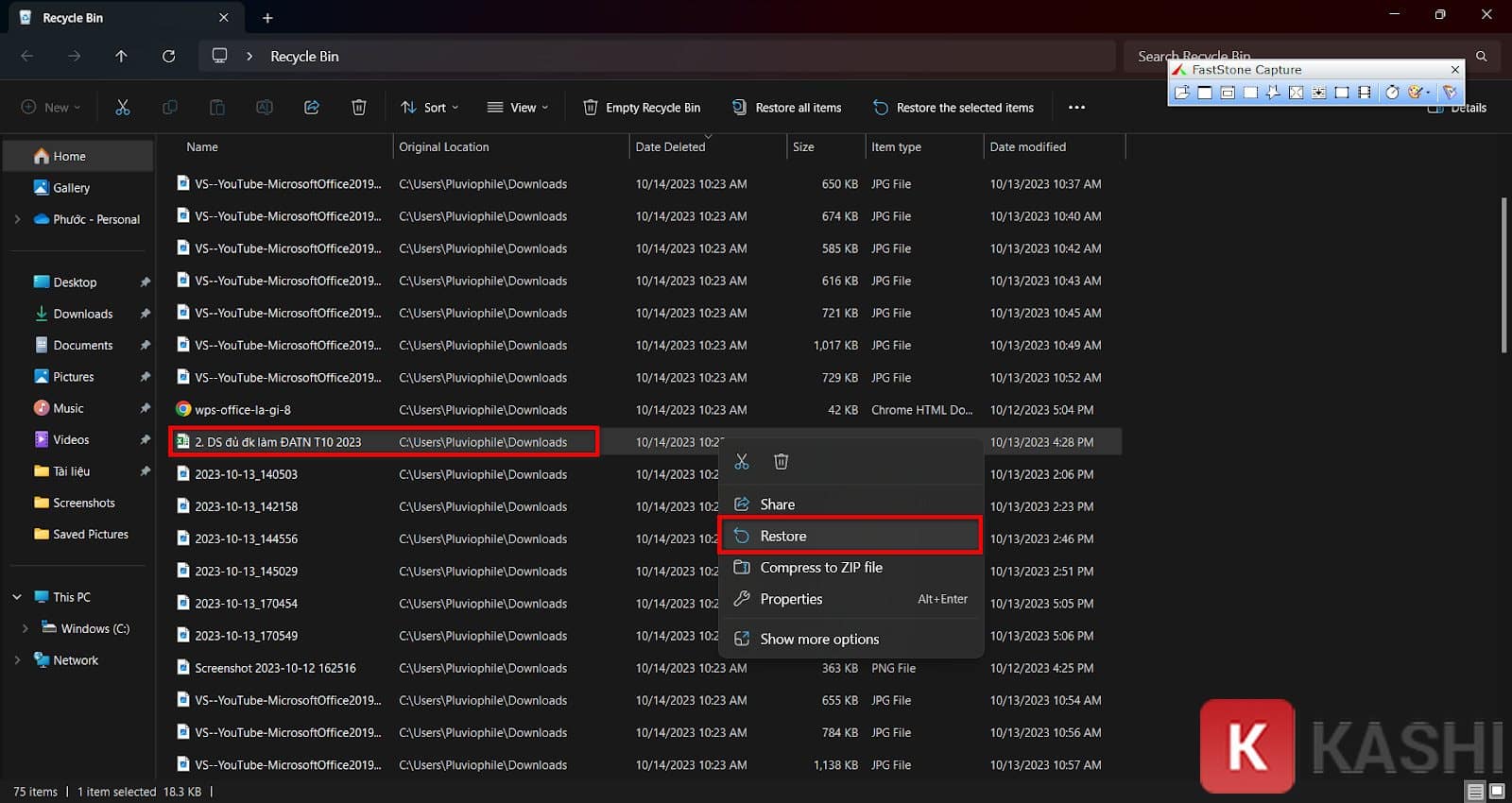 Phục hồi file Excel