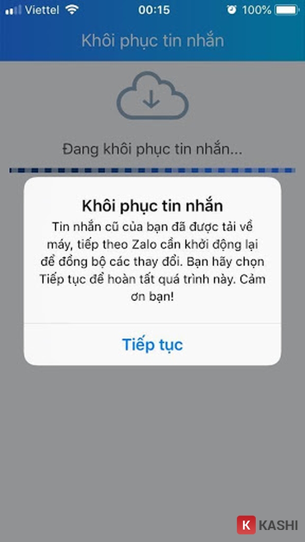 Chọn “tiếp tục”