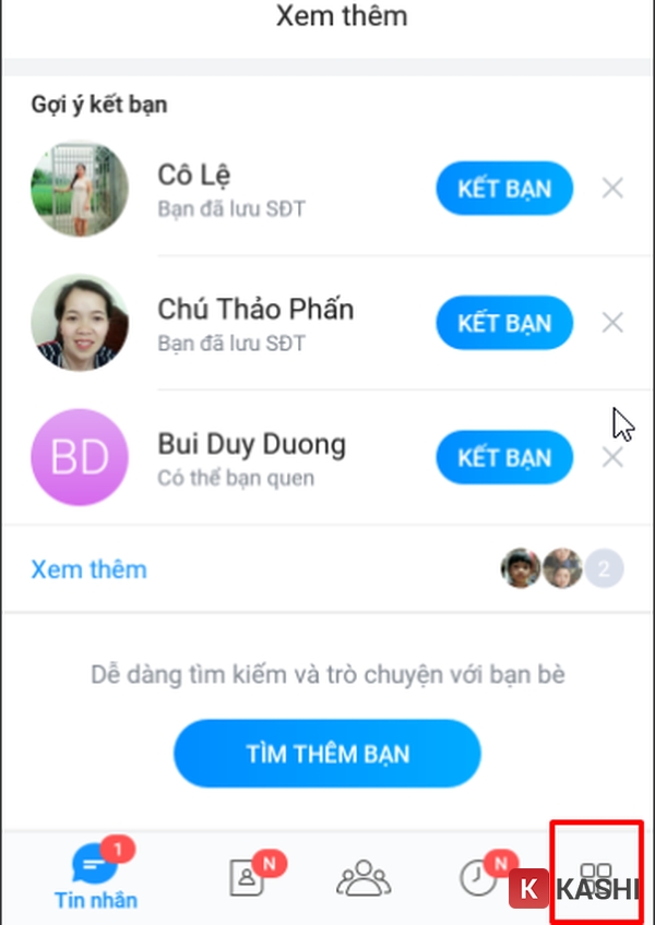 Chọn “Thêm”