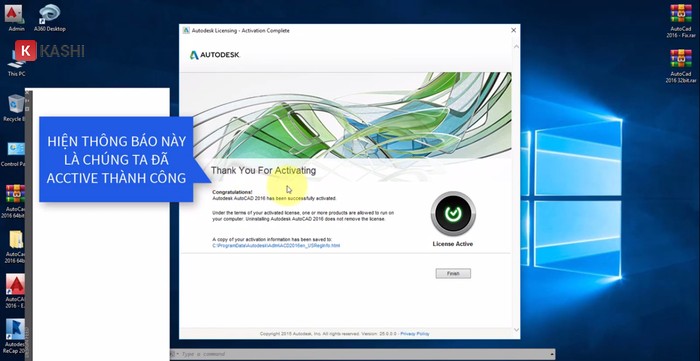 Thông báo Active thành công