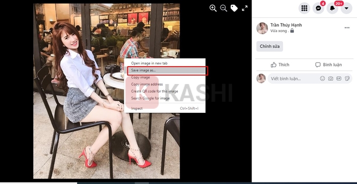 Lưu ảnh về máy để tiến hành kiểm tra