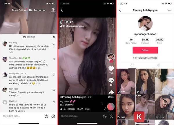 Tương tác với người dùng trên Tik Tok