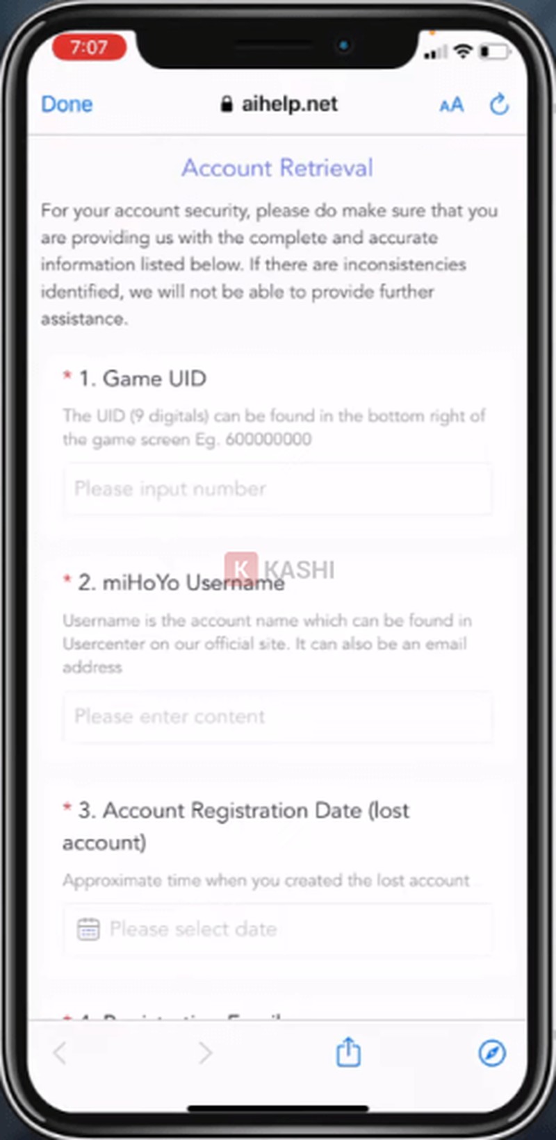 Bạn nhập "UID trò chơi" -> nhập "Tên người dùng MihoYo".