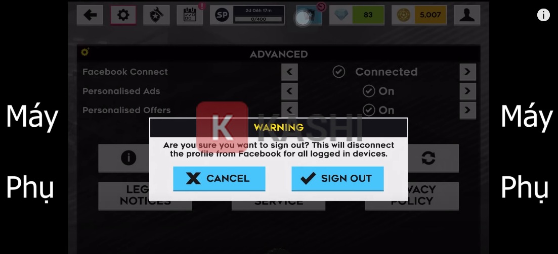Đăng xuất Facebook trên thiết bị phụ