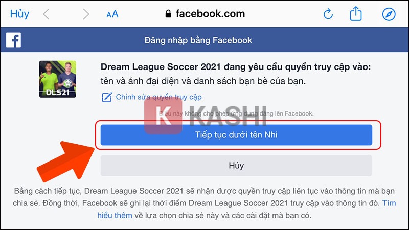 Chọn tên tài khoản