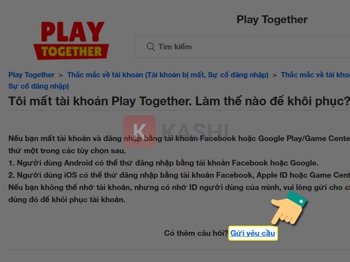 Nhấn "Gửi yêu cầu"