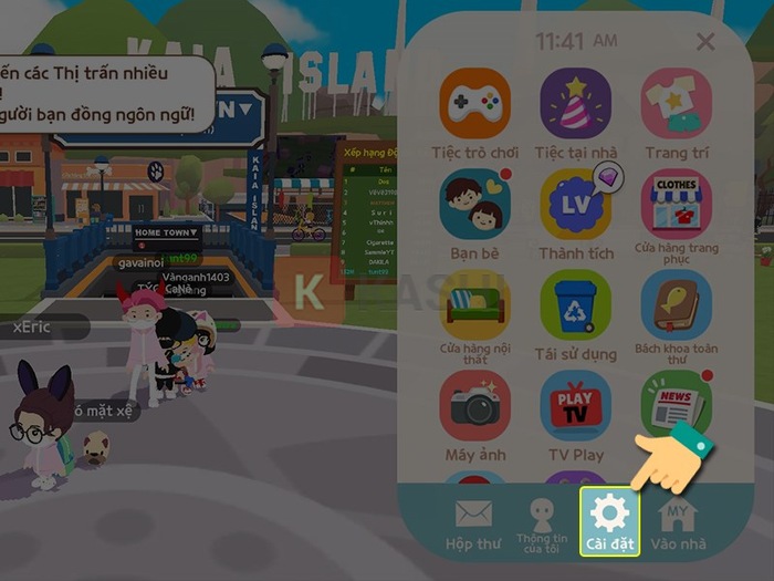 Chọn "Cài đặt"