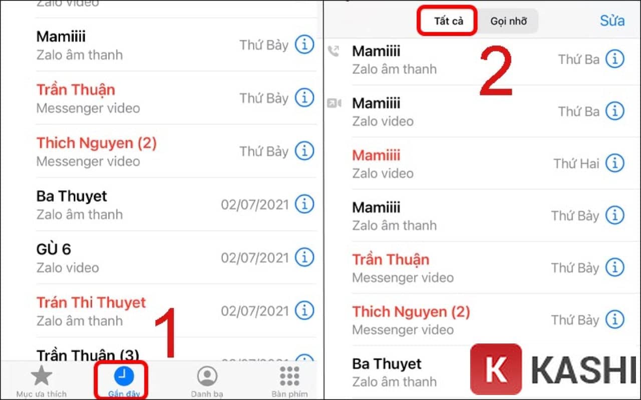 Lịch sử cuộc gọi trên iPhone