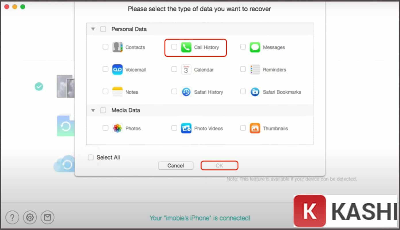 Chọn lịch sử cuộc gọi