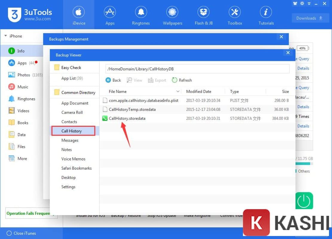 Chọn lịch sử cuộc gọi