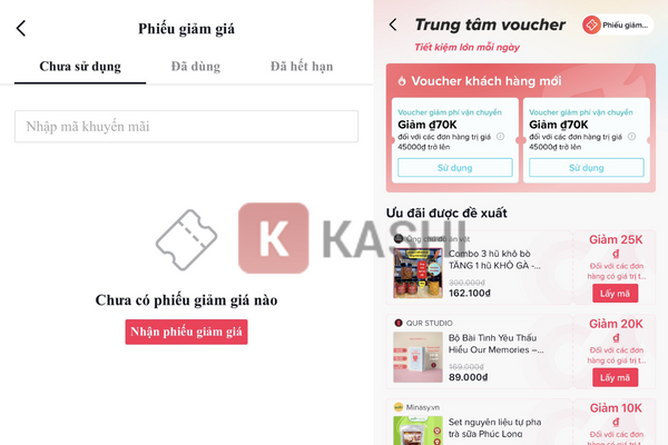 Truy cập phiếu giảm giá