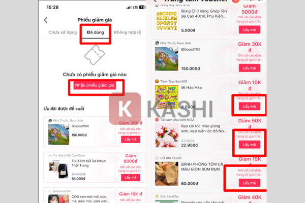 Nhận phiếu giảm giá