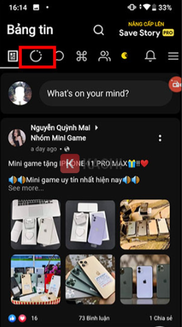 Chọn biểu tượng Story