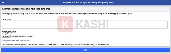 Giao diện kháng cáo Facebook