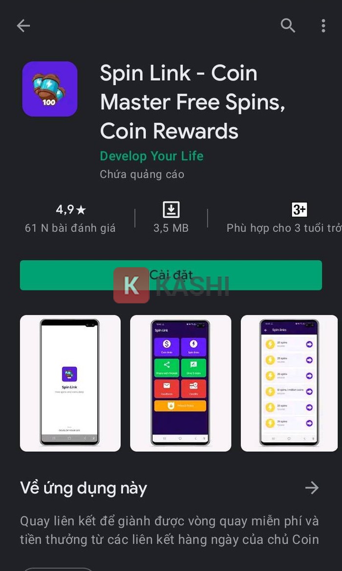 Cài đặt liên kết Spin