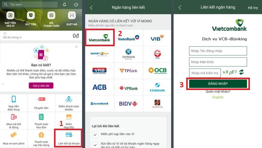 Liên kết tài khoản ngân hàng