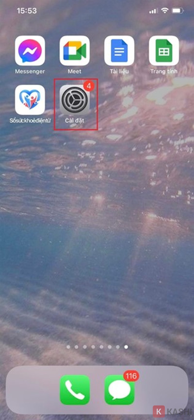 Chọn phần “Cài đặt”