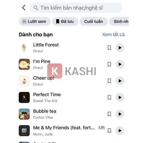 Chọn bài hát cho Story Facebook