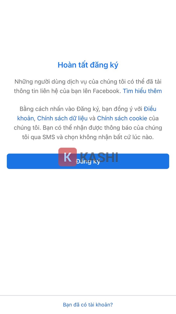 Hoàn tất đăng ký