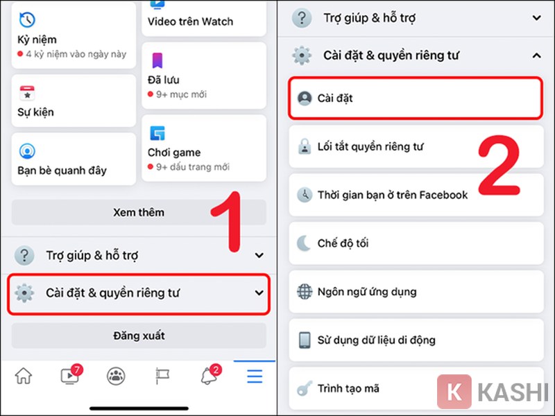 Cài đặt trên điện thoại