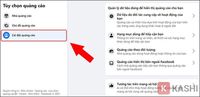 Cài đặt quảng cáo Facebook