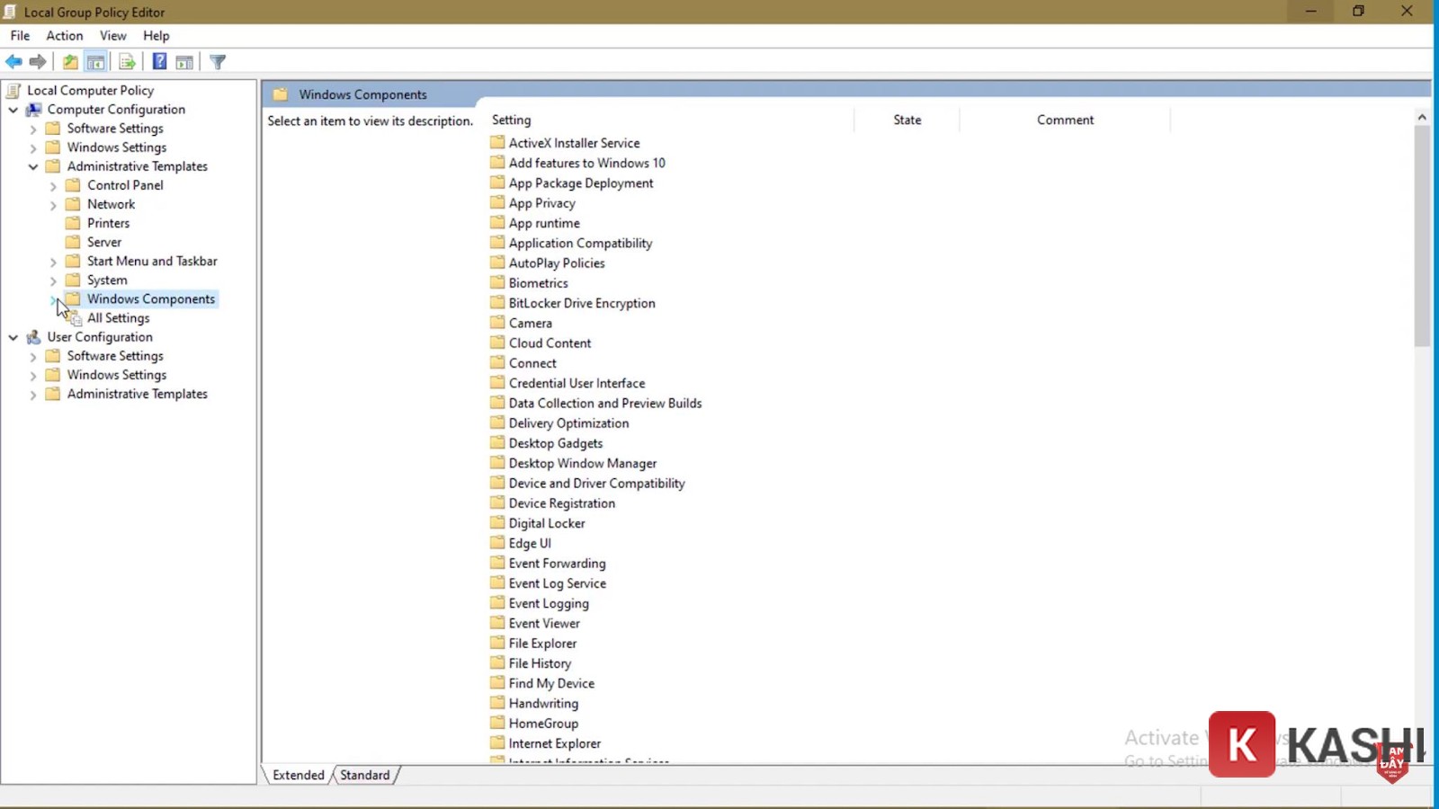 Đường dẫn trong Local Group Policy Editor
