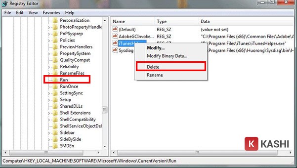 Xóa ứng dụng trong Registry Editor