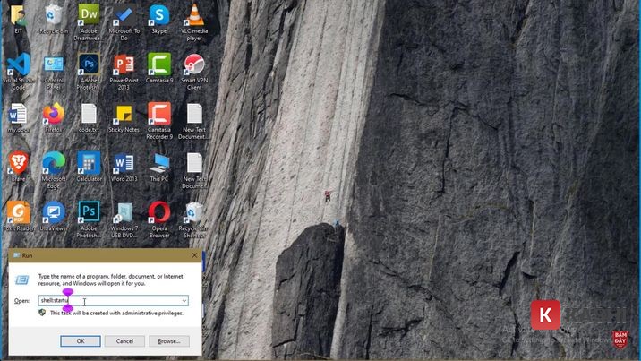 Nhập shell:startup