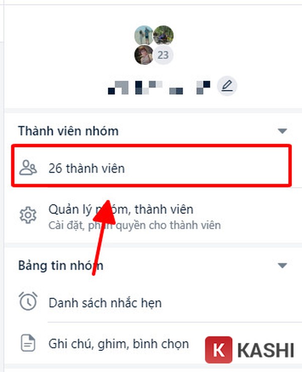 Vào nhóm => Thông tin nhóm => Click vào thành viên