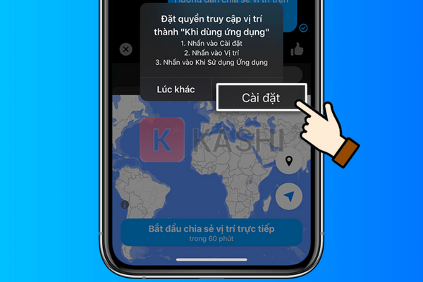Cho phép Messenger truy cập vị trí