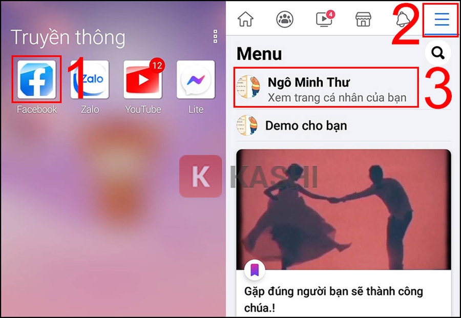 Truy cập trang cá nhân