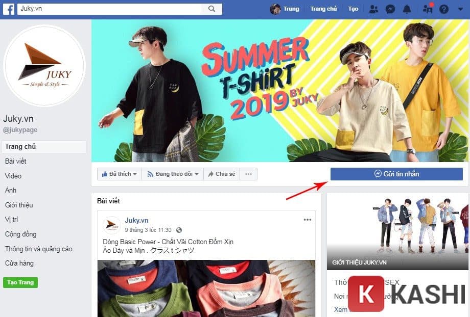 Nhắn tin trực tiếp cho fanpage