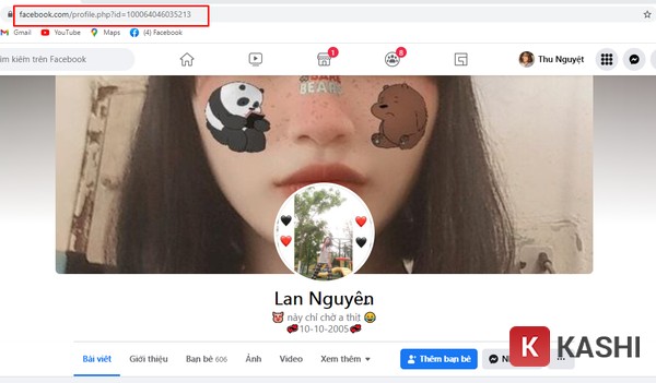 Truy cập trang cá nhân