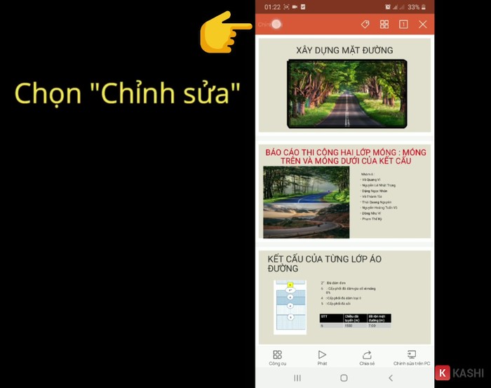 Bạn bấm vào nút "Chỉnh sửa" 