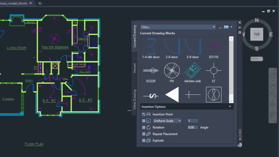 Tab Block AutoCAD 2020