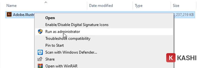 Run as administrator