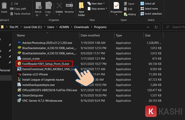 Mở file cài đặt