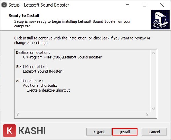 Nhấn "Install" để cài đặt