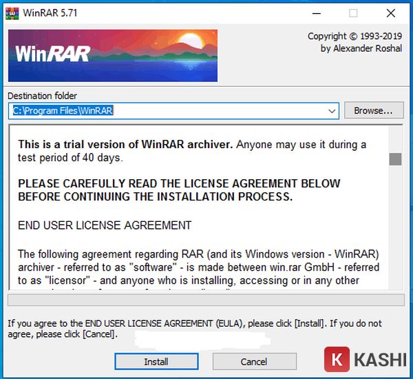 Chạy file cài đặt WinRAR