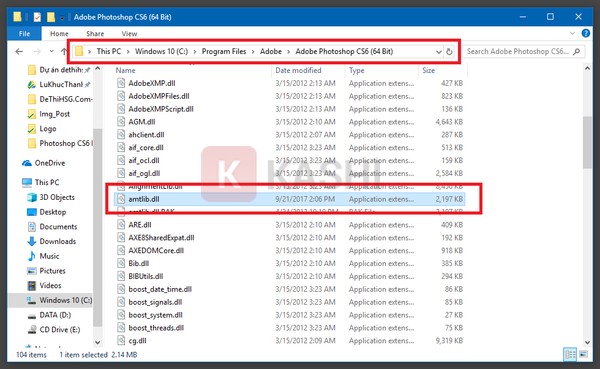Sao chép thư mục Adobe Photoshop CS6 cho phiên bản 64 bit