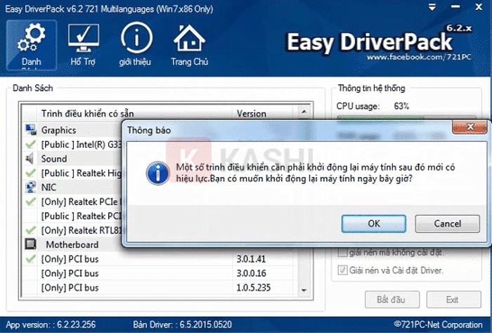 Khởi động lại máy tính