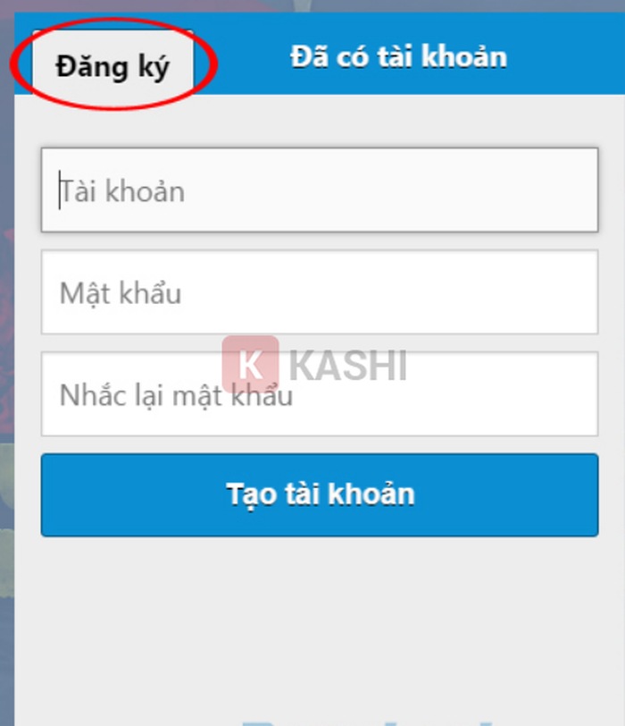 Tạo tài khoản