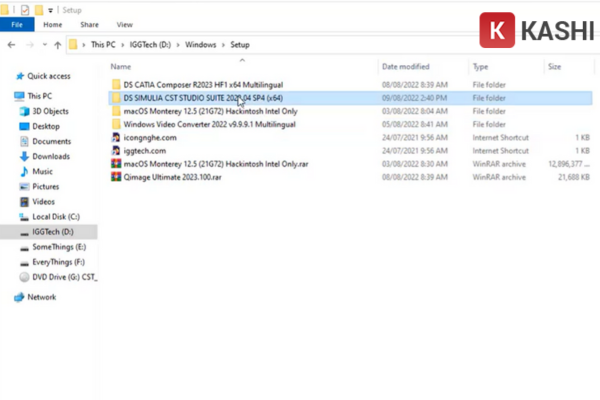 Chọn file cài đặt