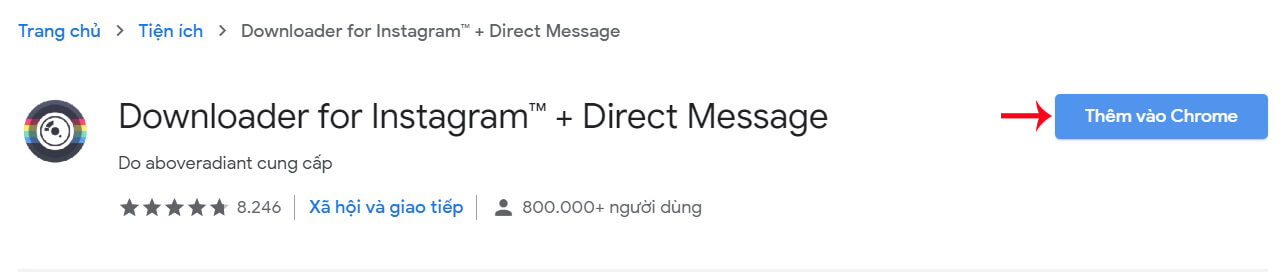 Cài đặt tiện ích Desktop for Instagram
