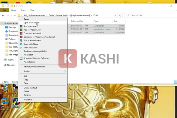 Mở thư mục cài đặt