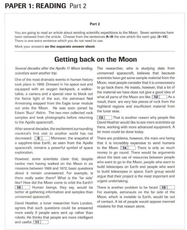 Mẫu đề thi Fce 2025